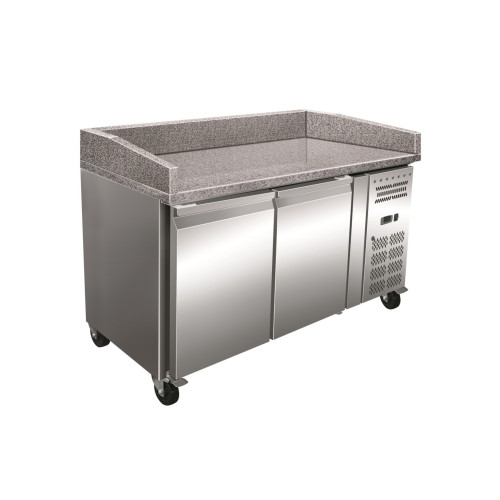 Mesa Euronorm 2 Puertas Preparación Pizzas con Encimera de Granito de 1515 x800 x1000h mm PEKIN PZ2600TN