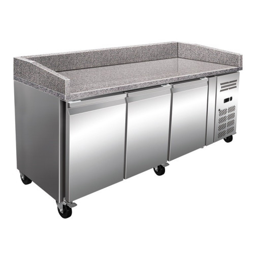 Mesa Euronorm 3 Puertas Preparación Pizzas con Encimera de Granito de 2025 x800 x1000h mm PEKIN PZ3600TN