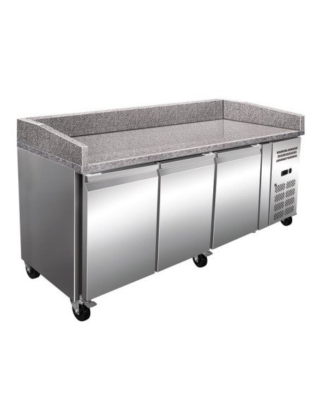Mesa Euronorm 3 Puertas Preparación Pizzas con Encimera de Granito de 2025 x800 x1000h mm PEKIN PZ3600TN