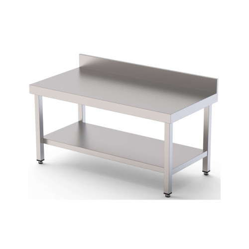 Mesa de Trabajo Acero Inoxidable Baja Mural Con 1 Estante 1200x600x600h mm WTW260120S1