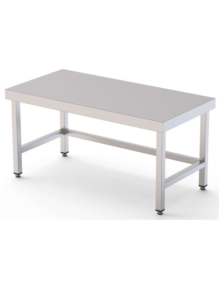 Mesa de Trabajo Acero Inoxidable Baja Central Sin Estante 800x700x600h mm WTC270080S0