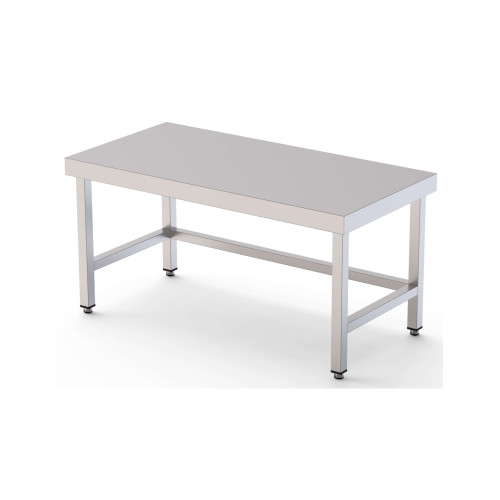 Mesa de Trabajo Acero Inoxidable Baja Central Sin Estante 1500x700x600h mm WTC270150S0