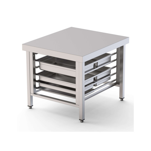 Mesa de Soporte Acero Inoxidable Para Hornos Con 6+6 Guias GN1/1 1100x950x700h mm WTC110GN12O