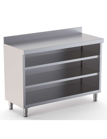 Mueble Estantería Acero Inoxidable Fondo 350 Con 2 Estantes 1000x350x1050h mm DT3501000S2