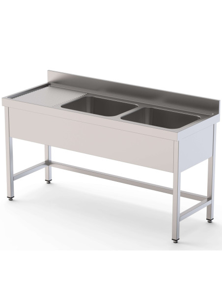 Fregadero Acero Inoxidable 1 Cuba Fondo 600 Con Mueble Sin Estante 700x600x850h mm IS1607C10S0