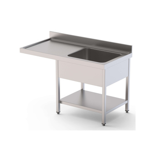 Fregadero Acero Inoxidable 1 Cuba Derecha Para Lavavajillas Fondo 700 Con Estante 1200x700x850h mm IS1712R1DW1