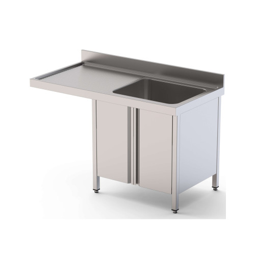 Fregadero Acero Inoxidable 1 Cuba Izquierda Para Lavavajillas Fondo 700 Con Puertas 1400x700x850h mm IS1714L1DWD