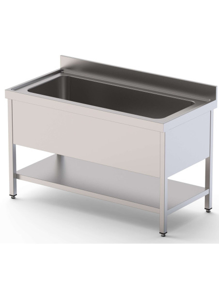 Fregadero Gran Capacidad Acero Inoxidable 1 Cuba Fondo 700 Con Mueble Con Estante 1000x700x850h mm IS1710C1HCS1