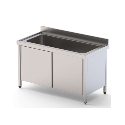 Fregadero Gran Capacidad Acero Inoxidable 1 Cuba Derecha Fondo 700 Con Mueble Con Puertas 1800x700x850h mm IS1718R1HCSD