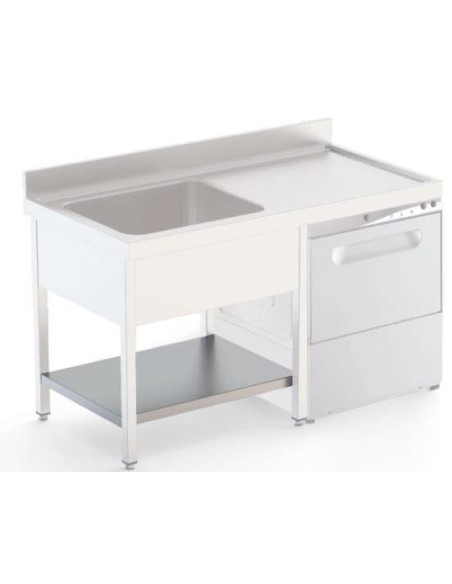 Estante Acero Inoxidable Para Mueble Lavavajillas Fondo 700 Longitud de Mesa 1800 mm ISA7018DWAS