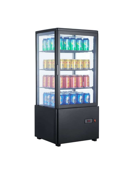 Expositor Refrigerado 4 Caras 78 litros Negro de 447x400x969h mm Línea Pekín XC78L-N