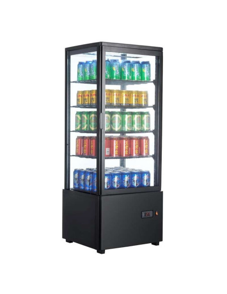 Expositor Refrigerado 4 Caras 98 litros Negro de 447x400x1199h mm Línea Pekín XC98L-N