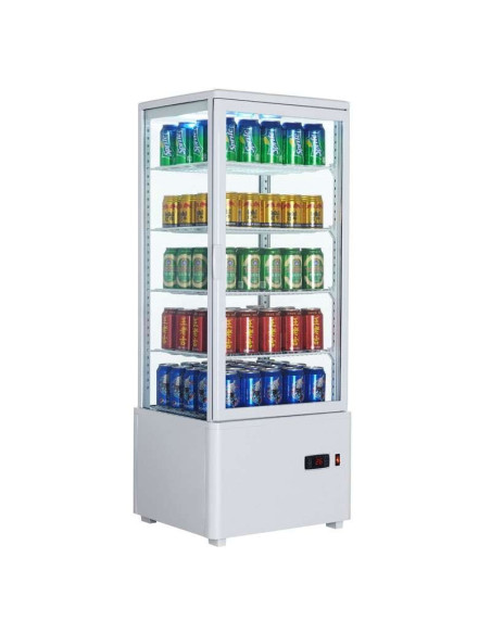 Expositor Refrigerado 4 Caras 98 litros Blanco de 447x400x1199h mm Línea Pekín XC98L-B