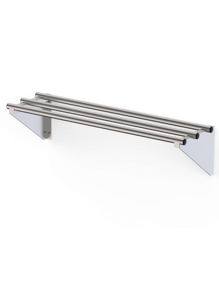 Estantería Mural Acero Inoxidable Tubo Redondo Fondo 300 de 800x300x200h mm WMS20830200