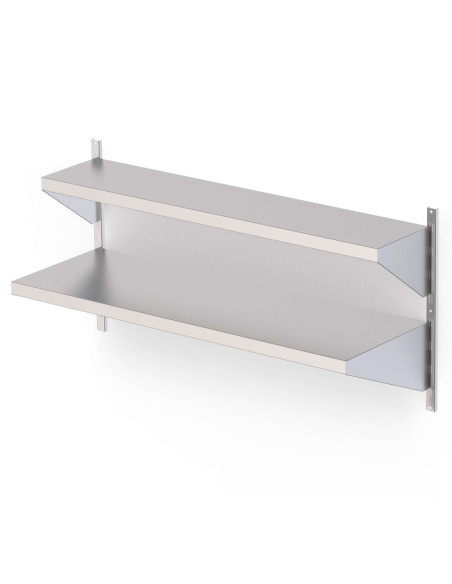 Estantería Mural Acero Inoxidable Con Estante Liso Para Cremallera Mural Fondo 250 1000x250 mm AWSFS100250. -3,956kg