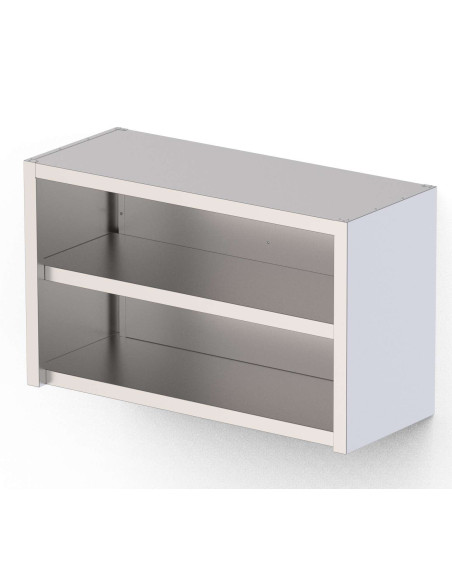 Armario Mural Acero Inoxidable Con Estantería Abierta 1200x400x600h mm WMC120460OP
