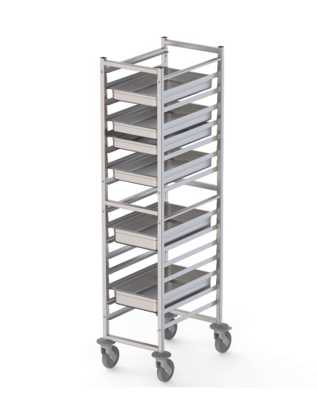 Carro Bandejero Acero Inoxidable Para 16 Bandejas GN1/1 460x640x1700h mm TT16NGN1100