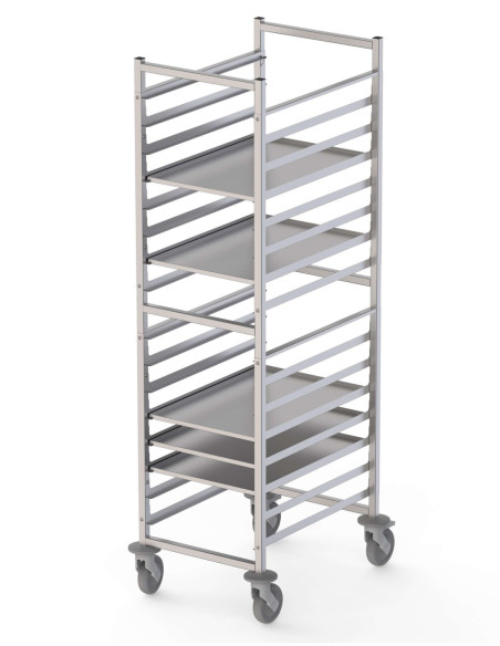 Carro Bandejero Acero Inoxidable Para 16 Bandejas 600x400h mm  537x700x1700h mm TT16N600400