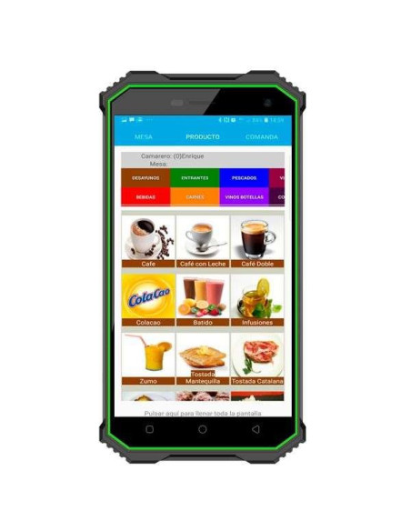 PDA 5 pulgada táctil IP68 con sistema Android, 16Gb almacenaje y 2Gb memoria interna