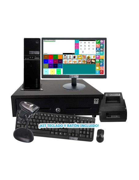 Sistema TPV Modular NO Táctil: TPV Modular+Cajón Portamonedas+Impresora de Tickets 80mm +Teclado+Ratón Versión Bási