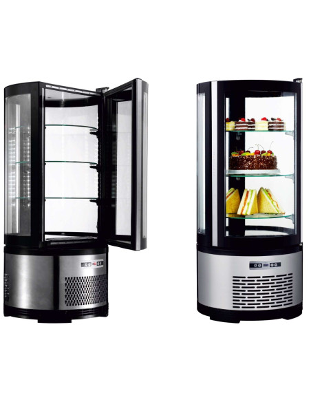 Vitrina refrigerada Redonda 105 Litros con 3 estantes de vidrio 480X480X1030h mm Línea Pekín XC105R