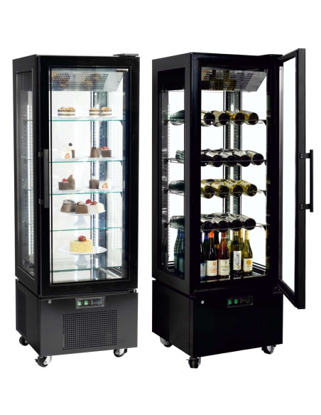 Armario Refrigerado Ventilado Total 4 Caras de Cristal  con 5 estantes 650X650X1950h mm Línea VIBORG UPD400-C