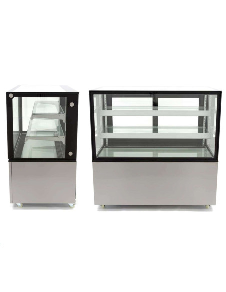 Vitrina Mostrador Refrigerada Ventilada Total Cristal Recto con 2 estantes de cristal 1515X675X1235h mm Línea Pekín XC