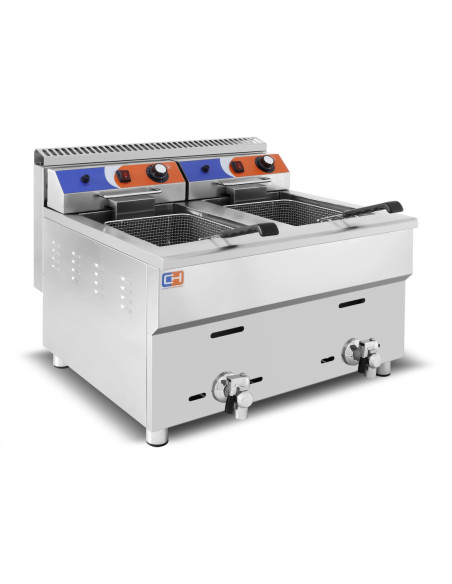 Freidora a gas Propano de 18+18 litros de 680x630x645h mm PEKÍN GF-182