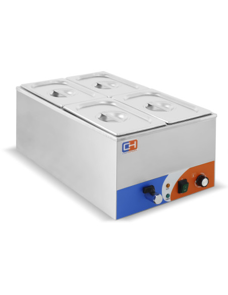 Baño María Cubeta 4 cubetas GN1/4de 600x335 x260h mm PEKIN BM-1/4