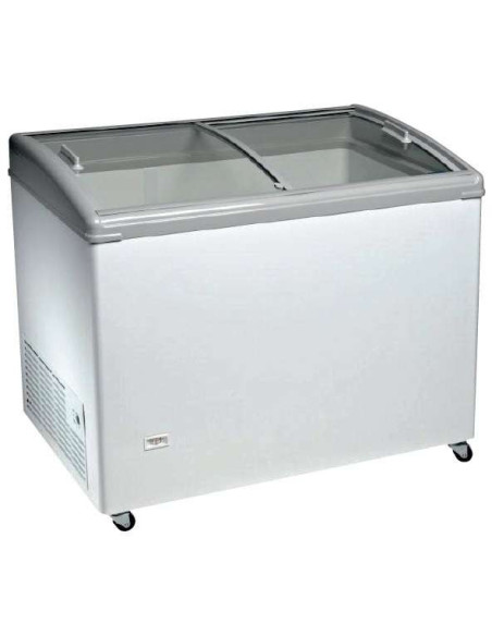 Congelador Horizontal Puerta Vidrio Curvo Corredera de 1283 x670 x900h mm AVEIRO TCHC400N