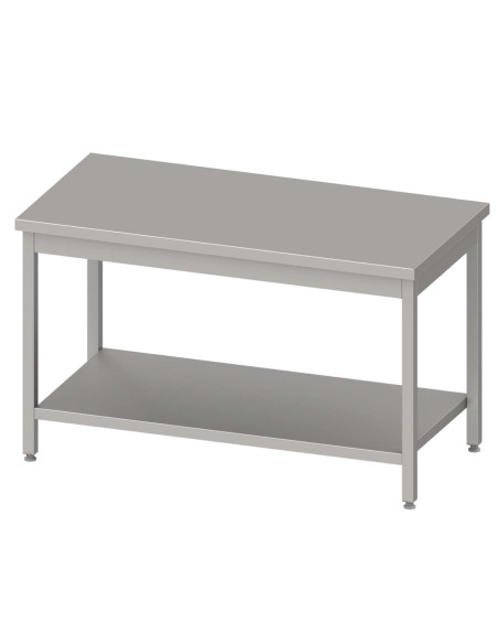 Mesa Central Baja acero inoxidable AISI 201 con estante 1500x700x600 mm MB157 Línea Varsovia (954257150)