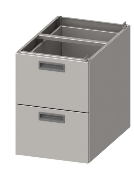 Módulo dos cajones acero inoxidable AISI 201 386x490x540 mm para mesas fondo 600 mm MCA602 Línea Varsovia