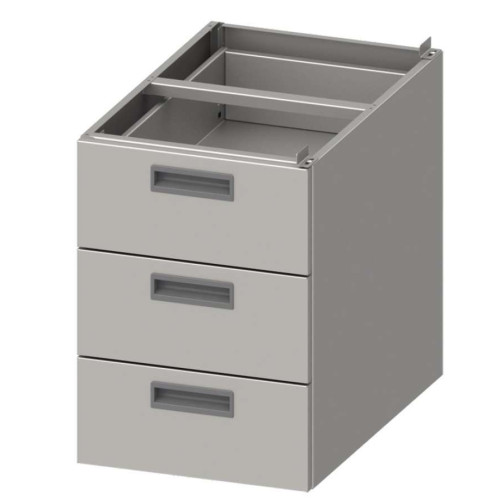 Módulo de tres cajones acero inoxidable AISI 201 386x590x540 mm para mesas fondo 700 mm MCA703 Línea Varsovia (9523250