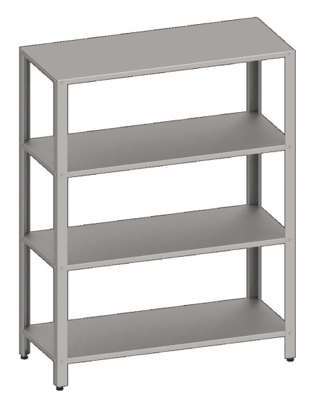 Estantería de Pie acero inoxidable AISI 201 con 4 estantes 1200x500x1800 mm ES125 Línea Varsovia (951885120)