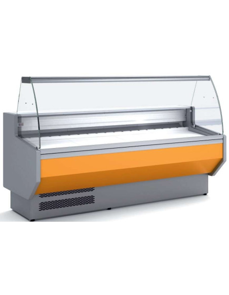 Vitrina Refrigerada Cristal Curvo Fondo 800 dim.1525x800x1235h mm Línea Córdoba VED-8-15-C