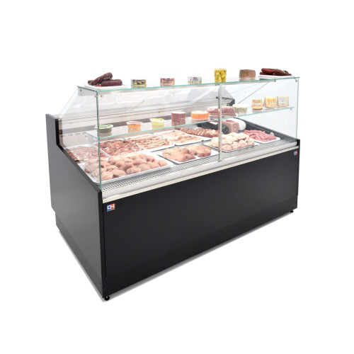 Vitrina Refrigerada Expositora de 1,5 metros Fondo 1100 Frío Ventilado - Exposición Inoxidable -  Línea CORDOBA VRV-1