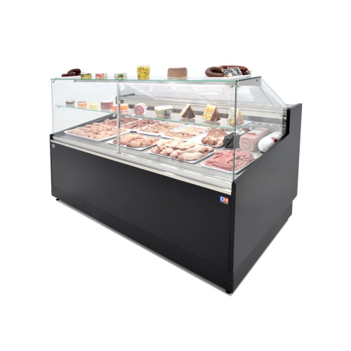 Vitrina Refrigerada Expositora de 2 metros Fondo 1100 Frío Ventilado - Exposición Inoxidable - Línea CORDOBA VRV-200-