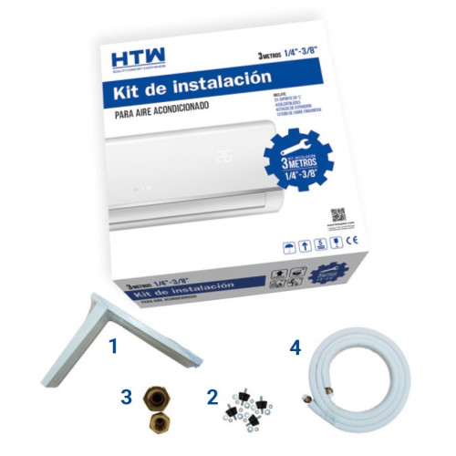 Kit Instalación Aire Acondicionado 5M 1/4-1/2 + ESCUADRA + SILENTBLOCK+TAC
