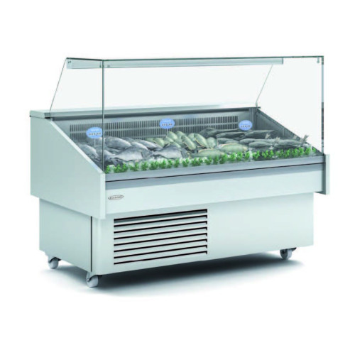 Vitrina Expositora Refrigerada Pescado / Marisco evaporador estático + placa fría  dim.1285x915x1185h mm Línea Córdo