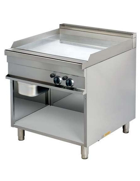 Fry tops a gas acanalado acero 15 mm con baño cromo duro 15kw 850x900x900h mm GG921G Línea Estambul