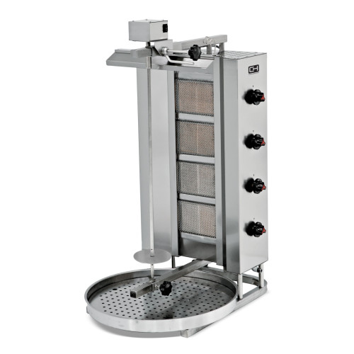 Asador Kebab a Gas 4 Quemadores Motor Superior y Bandeja Extraible Línea ESTAMBUL EMPDN221