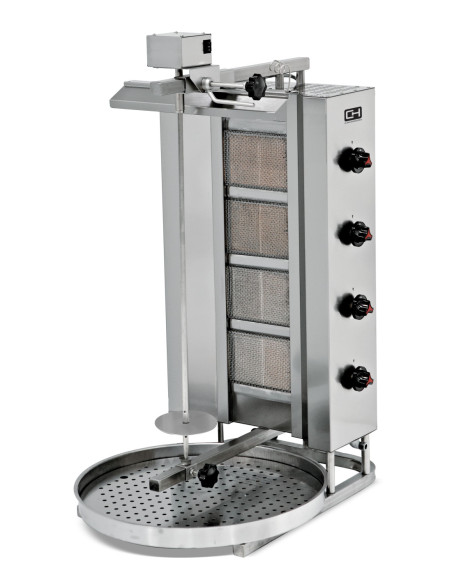 Asador Kebab a Gas 4 Quemadores Motor Superior y Bandeja Extraible Línea ESTAMBUL EMPDN221