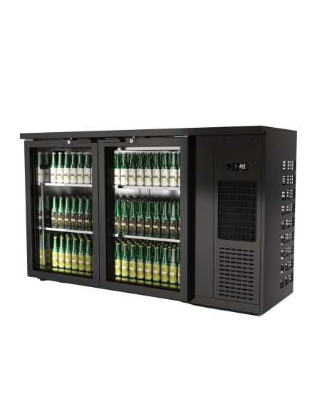 Expositor  Botellero Refrigerado 2 puertas capacidad 350 botellas  1435x528x850h mm Línea CORDOBA CMRV-2