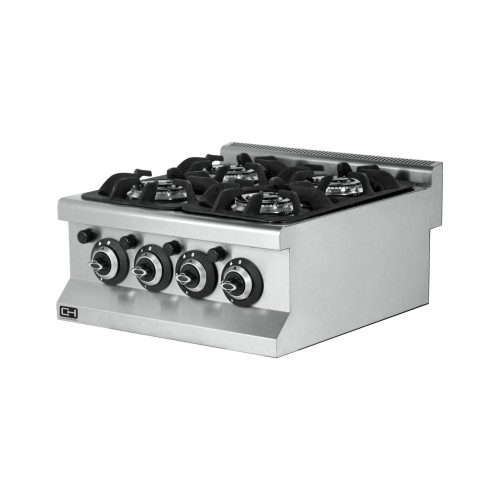 Cocina a gas sobremesa 4 fuegos 4x3,6 kW 600x635x285h mm EMP6KG020 Línea 600 Estambul