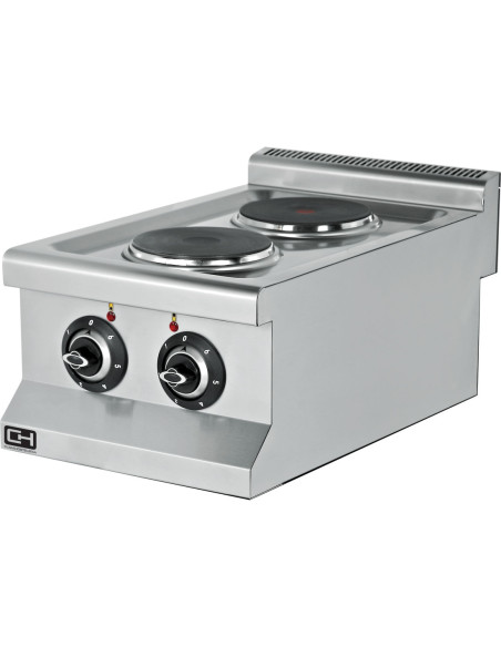 Cocina Eléctrica sobremesa 2 Zonas 2x1,75 kW 400x635x285h mm EMP6KE010 Línea 600 Estambul