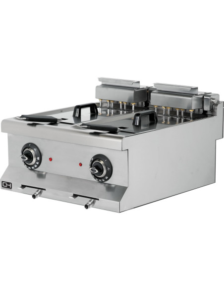 Freidora eléctrica sobremesa 2x10 litros 2x7,2 kW 600x635x285h mm EMP6FE020 Línea 600 Estambul