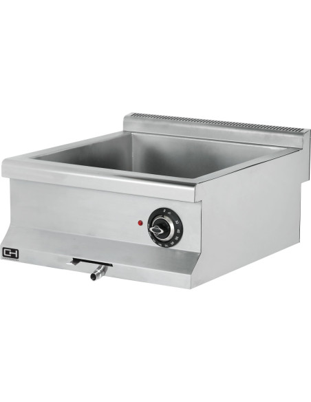 Baño María Capacidad 1-GN1/1 + 2-GN1/4 (no incluidas) 3 kW 600x635x285h mm EMP6SE020 Línea 600 Estambul