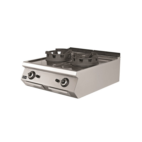 Cocina Wok a Gas Sobremesa 2 fuegos 2 x 18 kW 800x900x300h mm EMPPLS9WK020 Línea 900 Estambul