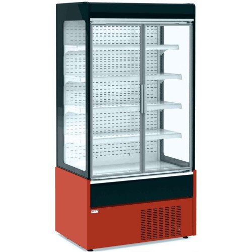 Mural Refrigerado Expositor  con Puertas de Cristal 4 Estantes Fondo 700 de 1530 x700 x1990h mm AVEIRO MAE150PV-R color