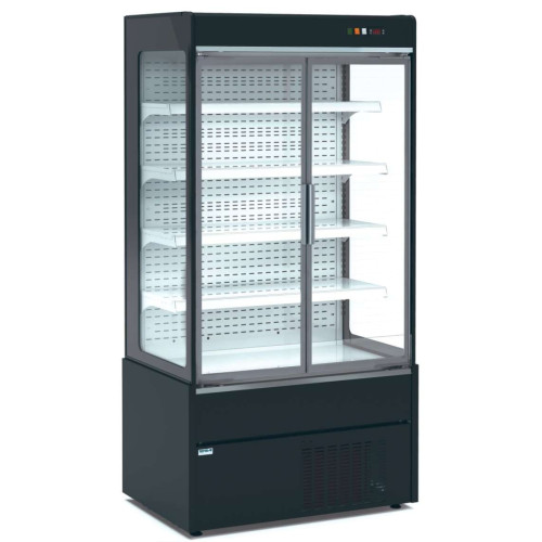 Mural Refrigerado Expositor  con Puertas de Cristal 4 Estantes Fondo 700 de 1530 x700 x1990h mm AVEIRO MAE150PV-N color